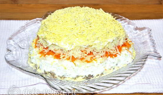 салат мимоза с сардиной