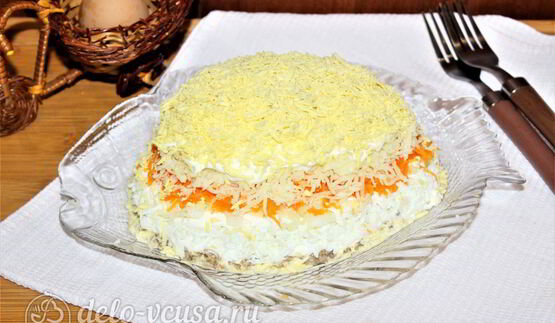 салат мимоза с сардиной