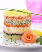 Салат Мимоза с семгой