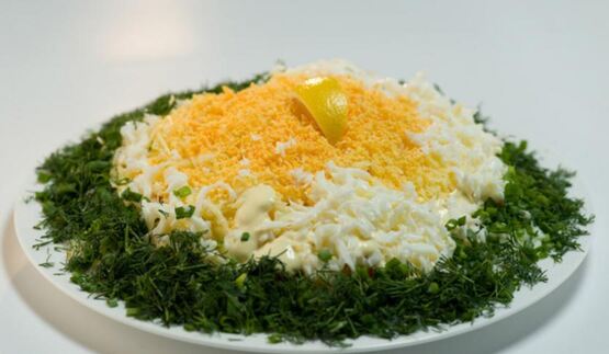 салат мимоза в новом стиле