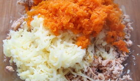 салатные шарики мимоза