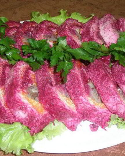 Рецепт классической сельди под шубой рулетом