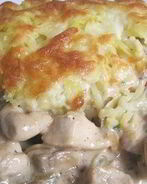 Курица с грибами под шубой из картофеля