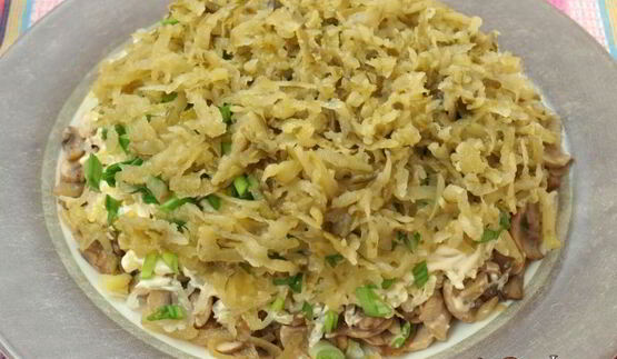 салат грибы под шубой