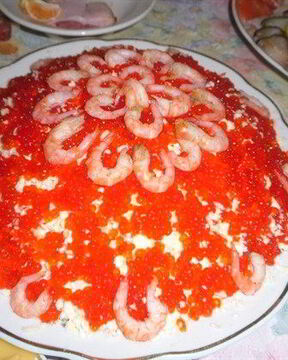 Салат Креветки под шубой