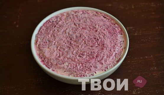 салат мясо под шубой