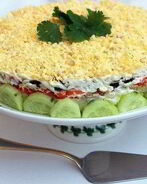 Салат Печень трески под шубой