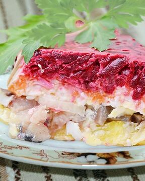 Сельдь под шубой классическая с желатином