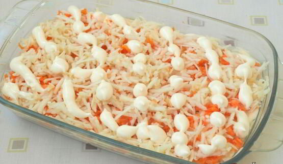 сельдь под шубой с яблоком