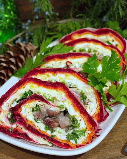 Рецепт сельди под шубой в лаваше