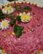 Селедка под шубой с яблоками