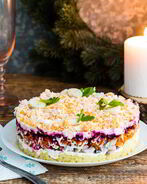 Селедка под шубой с яблоком