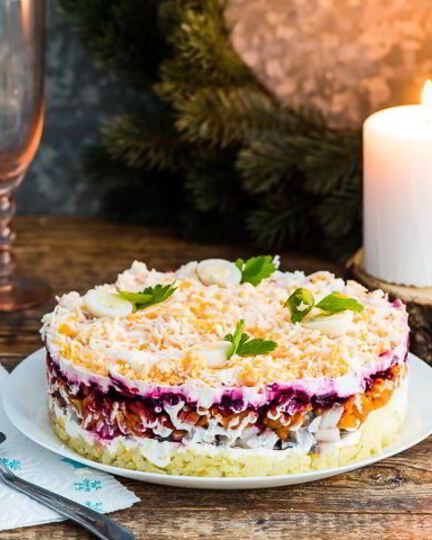 Рецепт селедки под шубой с яблоком