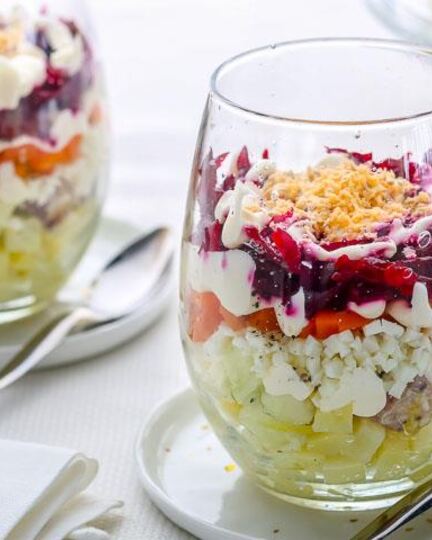 Рецепт селедки под шубой в стаканчиках