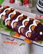 Селедка под шубой в виде рулета