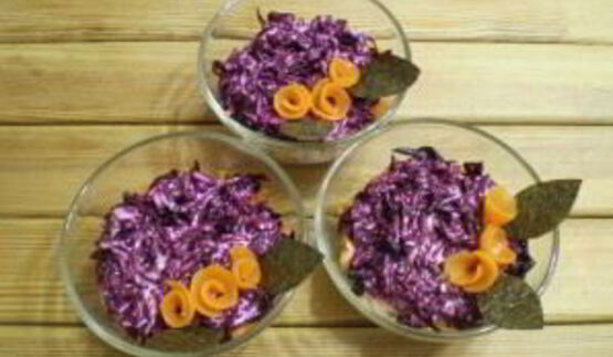 вегетарианская селедка под шубой с нори