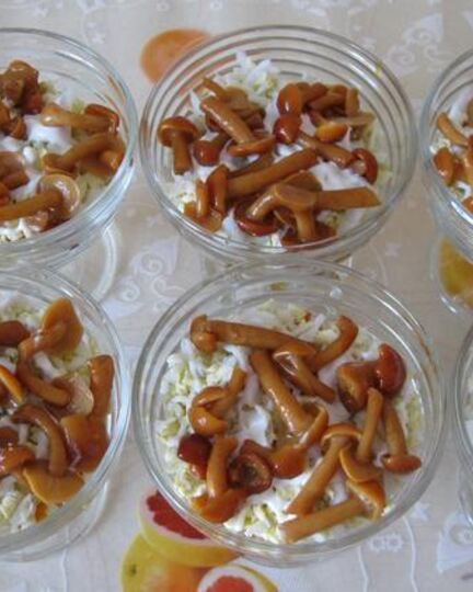 Рецепт салата с фасолью и грибами