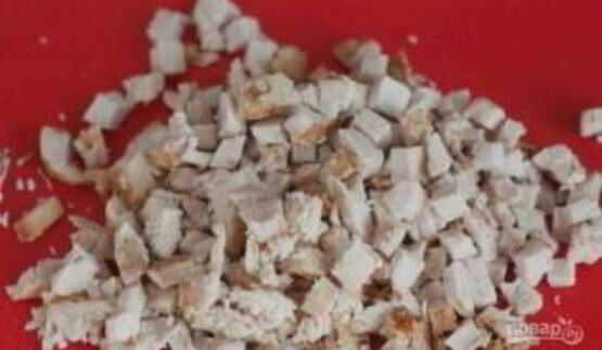 салат с грибами и курицей слоями