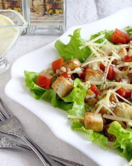 Рецепт салата цезарь с семгой по-сибирсков