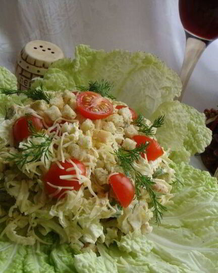 Рецепт цезаря по-домашнему с пекинской капустой и куриной грудкой