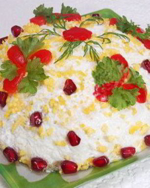 Слоеный салат с говядиной