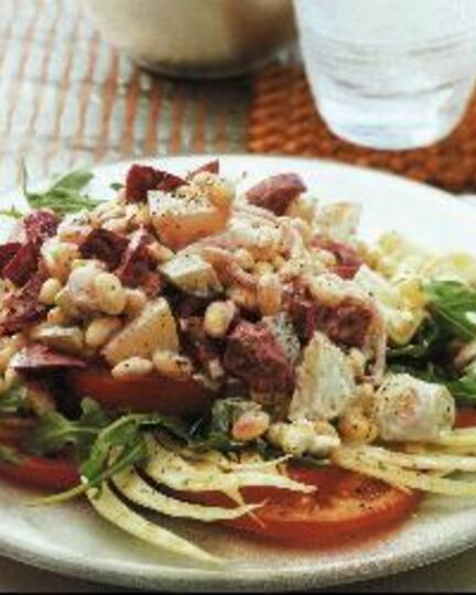 Рецепт праздничного винегрета с фасолью