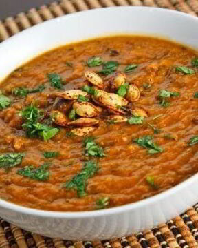 Винегрет-пюре с тыквой и семгой