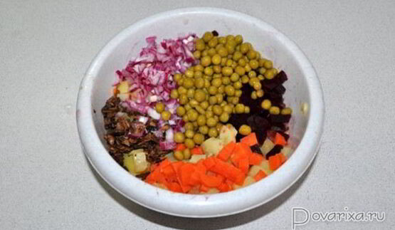 винегрет с грибами