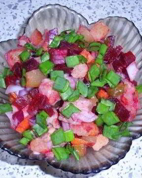 Винегрет с малосольной селедкой