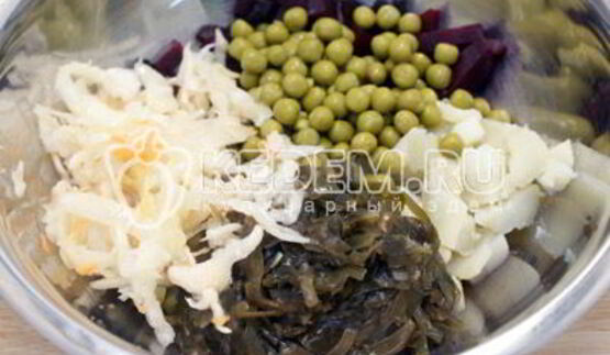 винегрет с морской капустой