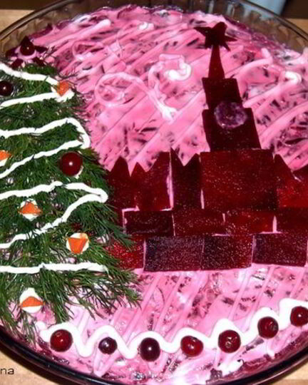 Рецепт винегрета с телятиной и селедкой