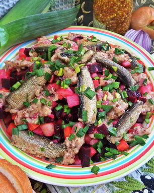 Винегрет со шпротами