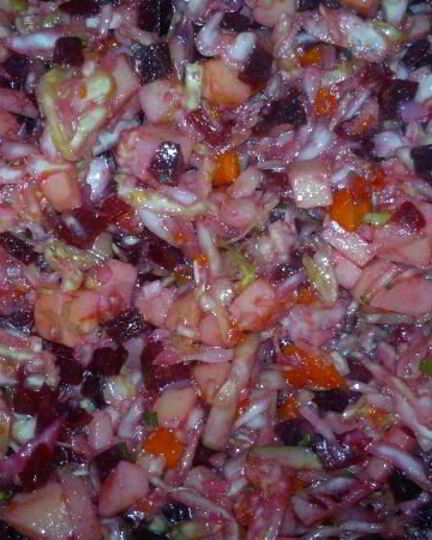 Рецепт винегрета со свежей капустой и огурцом