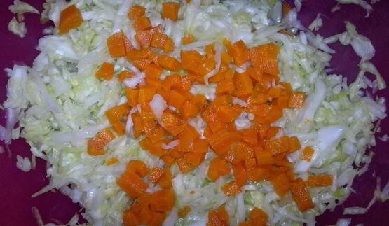 винегрет со свежей капустой и огурцом