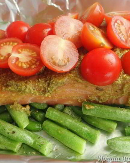 Рецепт лосося с соусом песто