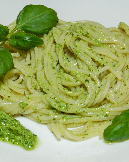 Рецепт макарон с соусом песто