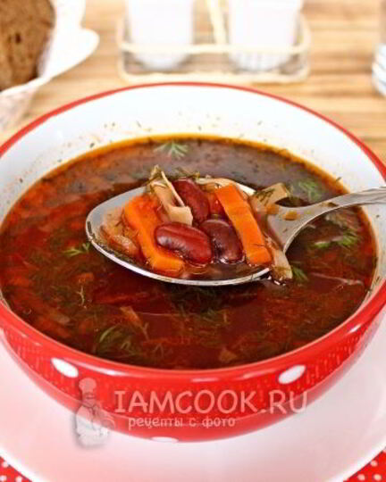 Рецепт борща без картошки с фасолью