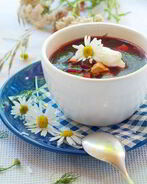 Борщ из печеной свеклы с шотландской сельдью