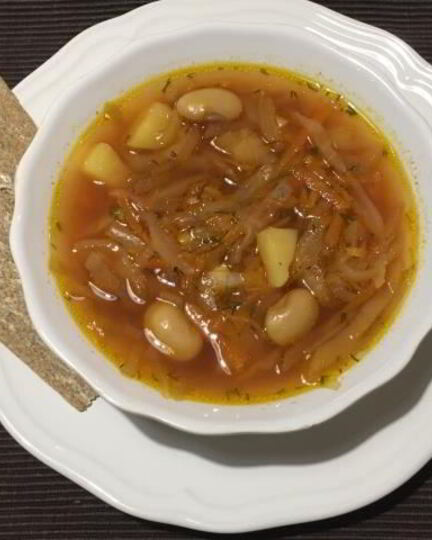 Рецепт борща постного с фасолью