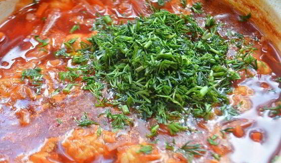 борщ с фрикадельками