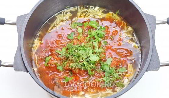 борщ с грибами