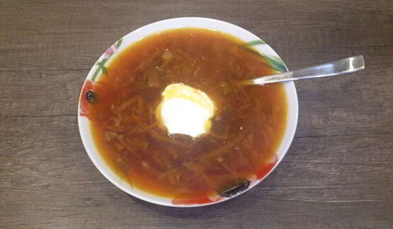 борщ с маринованной свеклой