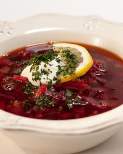 Рецепт борща с языком и черносливом