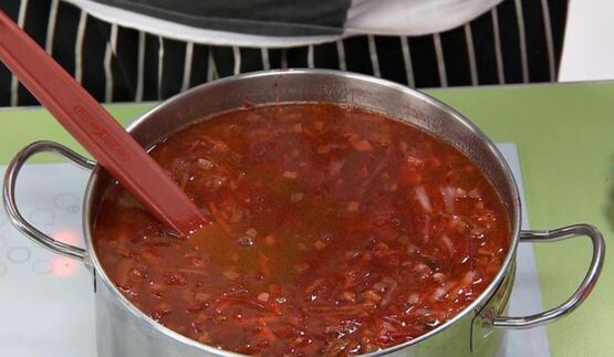 борщ с языком и черносливом