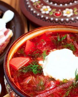 Борщ со свеклой и капустой