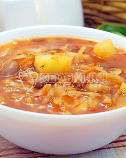 Рецепт постного борща с фасолью