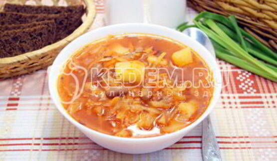 постный борщ с фасолью