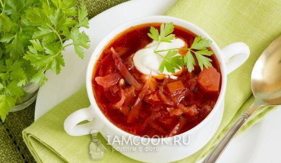 вегетарианский борщ с семечками