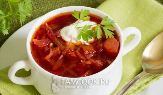 вегетарианский борщ с семечками