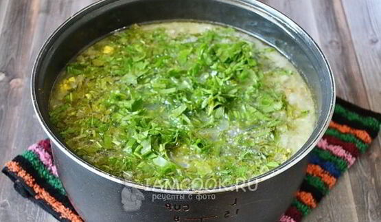 зеленый борщ в мультиварке